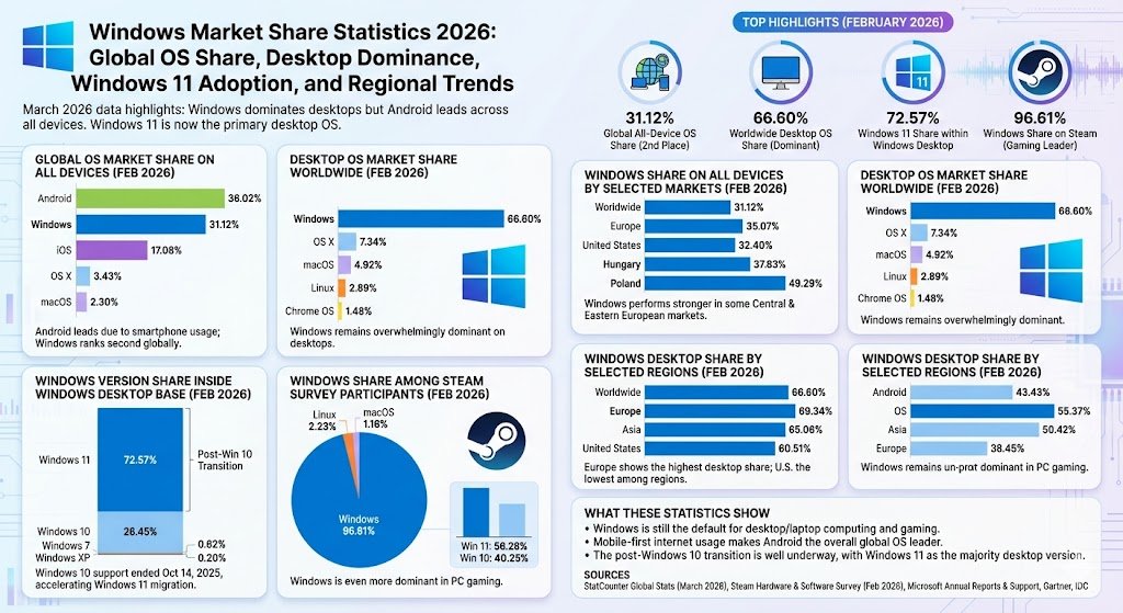 Windows market share statistics
